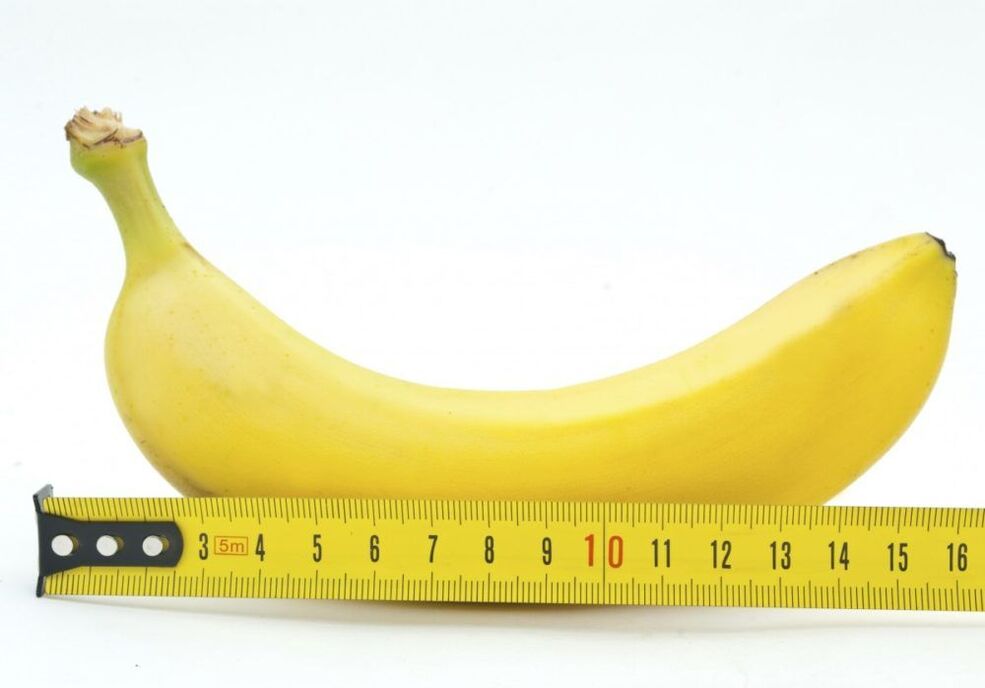 measuring the size of the penis using a banana
